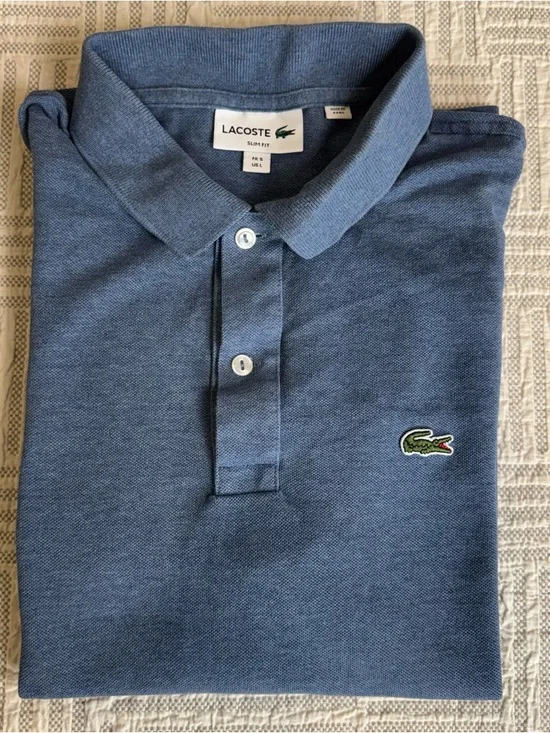 Lacoste Heathered Blue Short-Sleeve Size Large 🐊 - Picture 8 of 8
